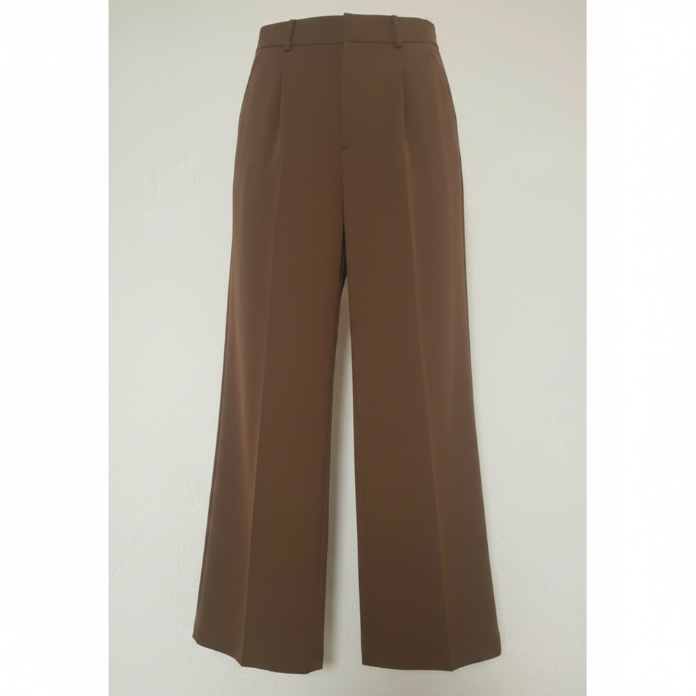 Light Touch Brown Wide-Leg Trousers With